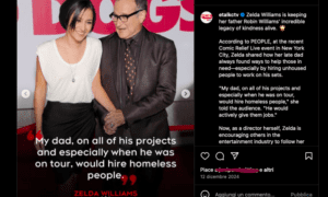 Zelda Williams, figlia di Robin Williams in un post IG